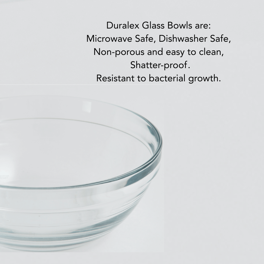 Clear Glass Double Bowl Feeder